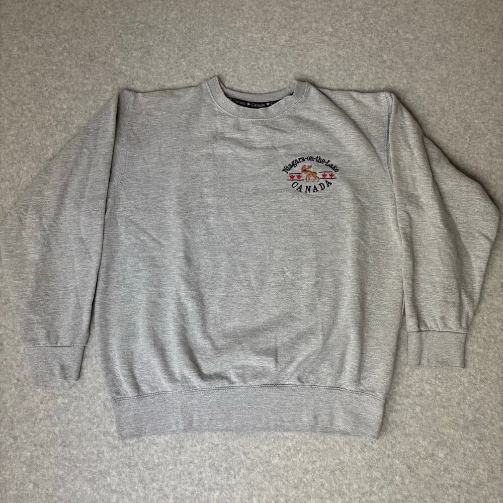 Gold Star Canada "Niagara On The Lake" Embroidered Gray Crewneck Pullover Size M